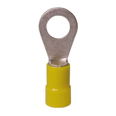 Ecm Industries Ring Terminal, 10 AWG, 600 V, Vinyl Insulated, Yellow, Crimp Termination Only 10-107